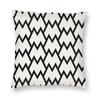 Cream Black Tessellation Line Square Pillowcase Polyester Linen Velvet Printed Zip Decorative Home Cushion Cover Wholesale