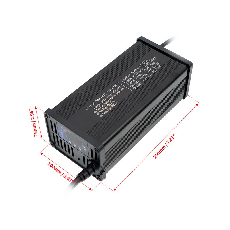 48V 60V 72V 5A 8A 10A 12A 15A 20A Lithium ion Charger 13S 16S 20S 54.6V 67.2V 84V High-power Intelligent &Display Metal Shell