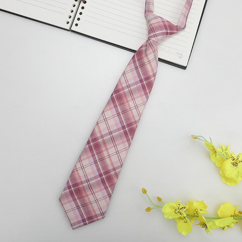 Jk Small Tie Female College Style Lazy Japanese Plaid Uniform Shirt Tie Student Ins Men'S And Women'S Short Styles Free Of Charge