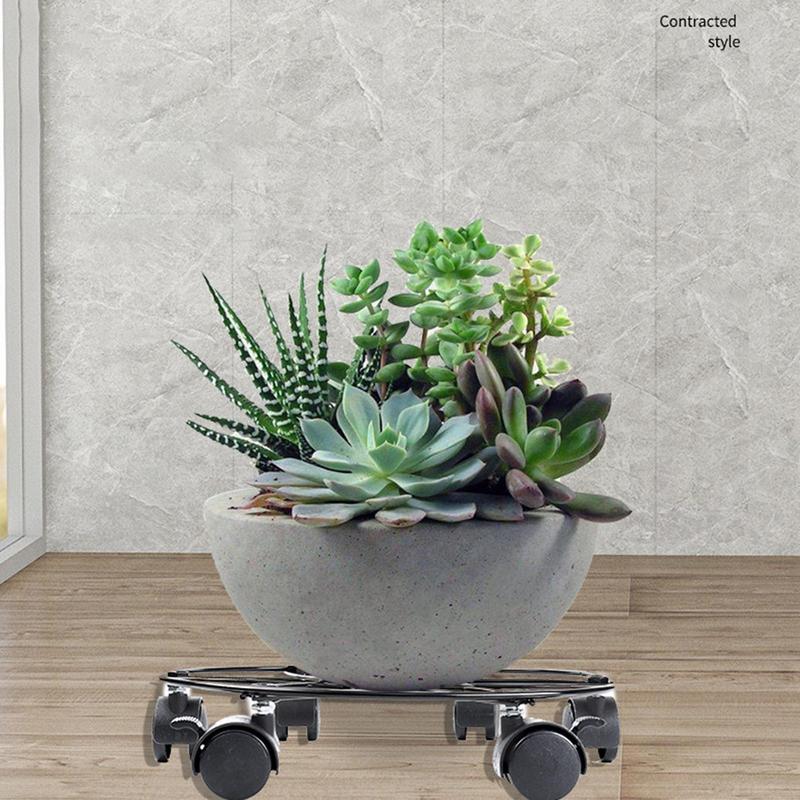 Plant Stand On Wheels Flower Cart Plant Mover With Wheels 3X Heavy Duty Metal Planter Pallet Flower Pot Mover With 6 Casters For