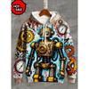 3D Print Hoodie Men Horror Clown Collage Graffiti Cartoon Face All Over Print Drawstring Casual Hooded Sweat Top