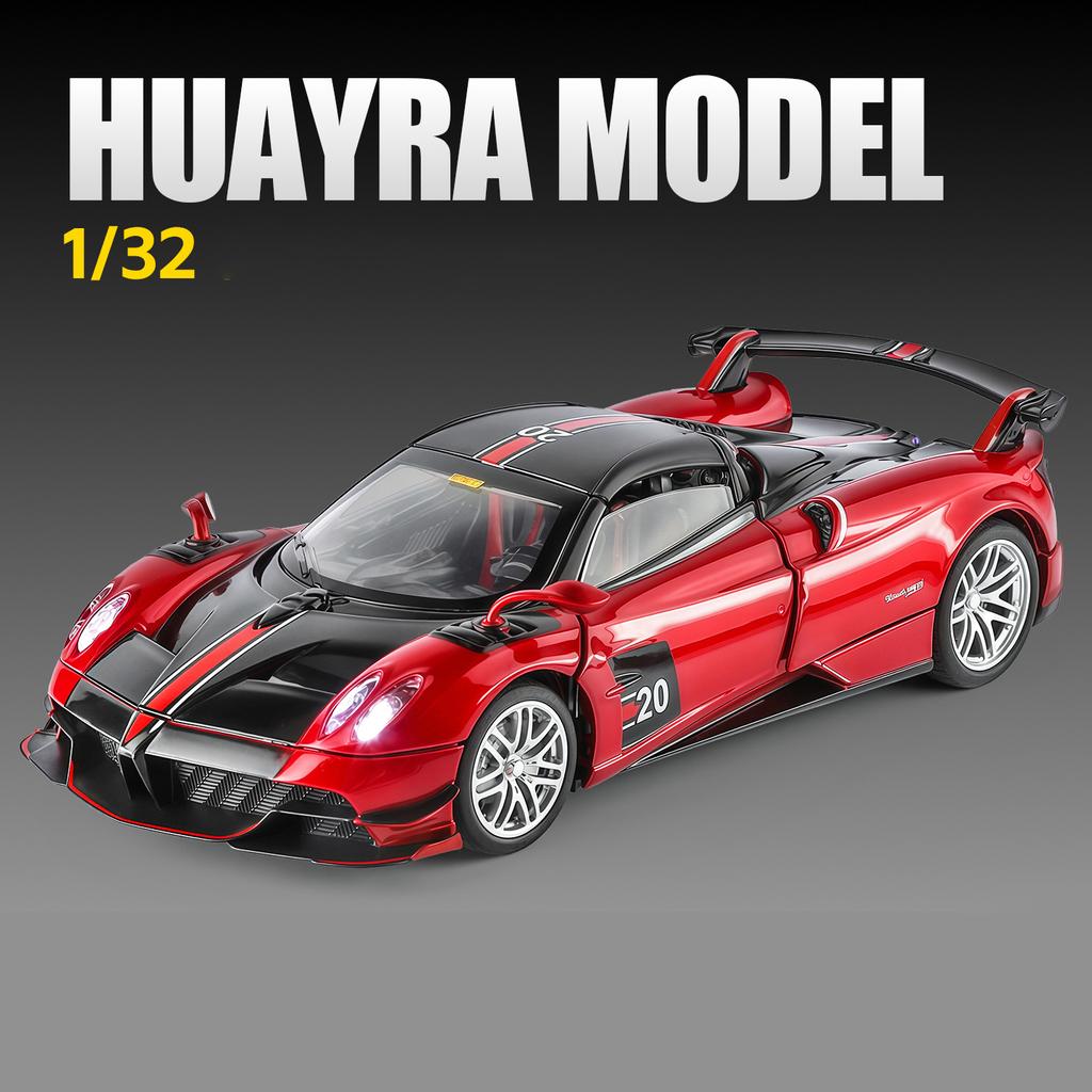 NEW 1/32 Pagani Huayra BC Supercar Alloy Car Model Sound and Light Pull Back Children's Toy Collectibles Birthday Gift