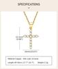 Cubic Zirconia Crucifix Cross Neckalce Pendant for Women Simple Layered Jewelry