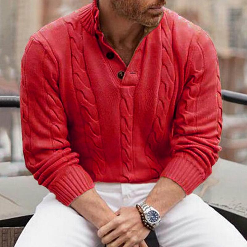 2025 Autumn/Winter New Arrival Men's Solid Color High Neck Long Sleeve Knitted Sweater