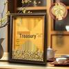 Yellow Dzambhala Wealth Photo Frame Ornament with Twelve Zodiac Animals for Desk Attraction