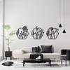 3-teiliges Wandbild mit Metallblumen – schöne Blumendekoration für Zuhause, bezaubernder Wandaufkleber mit Metallblumen