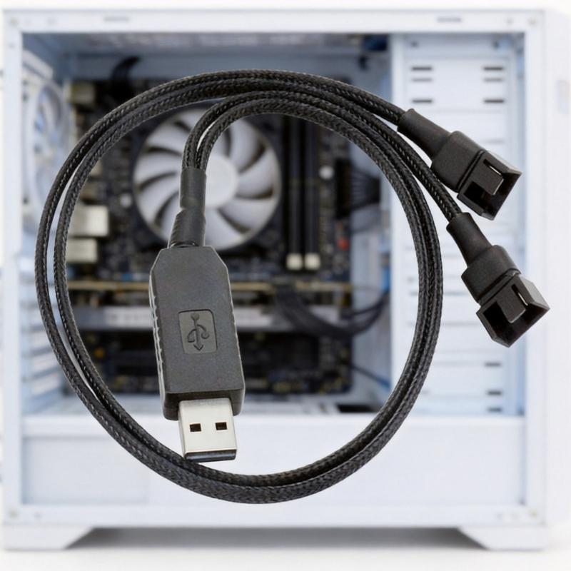 USB To 4Pin Boost Cable Converts 5V To 12V For PC Fan With PVC Material And Stable Power Output