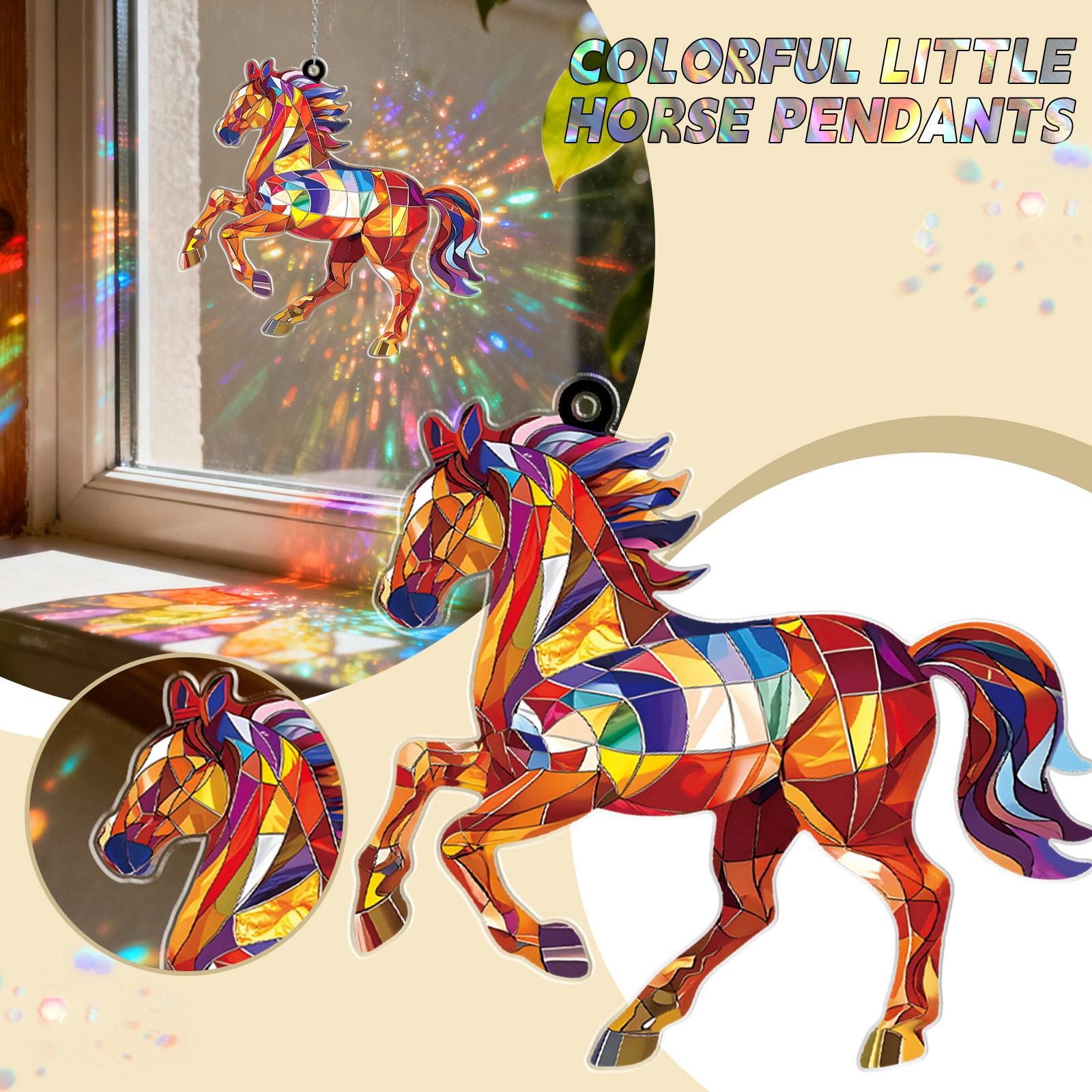 

Подвеска-лошадь, украшение-ловец солнца для окна, в качестве подарка, подвеска-украшение для любителей лошадей, подвеска для украшения рождественской елки One Size белый