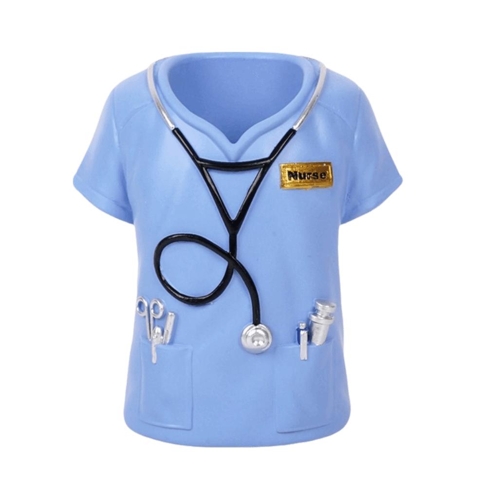 

Practical Doctor s Coat-Shaped Pen Holder Creative Uniform Shaped Pen Holder Office синій