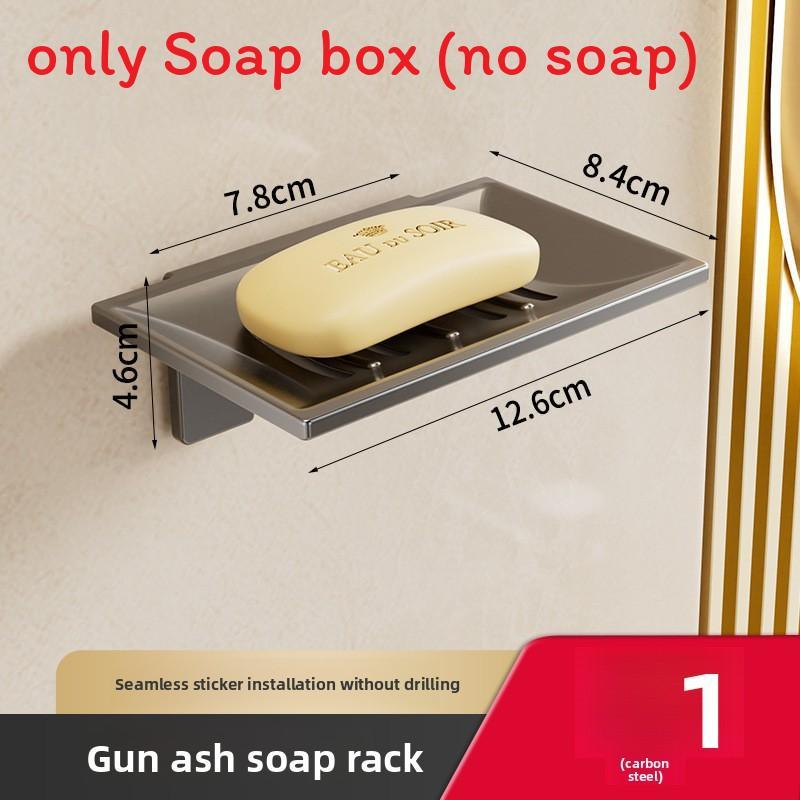 Space Aluminum Soap Dish Wall Mount With Drainage For Bathroom Storage