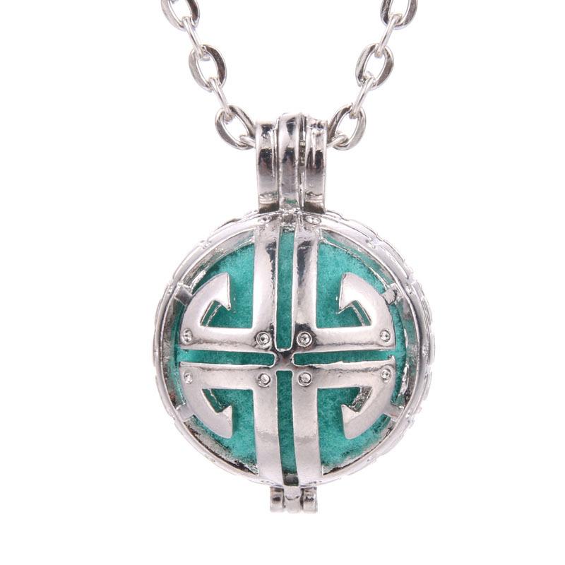 Hot-selling Aromatherapy Ancient Silver Style Cage Type Hollow Necklace Essential Oil Diffuser Perfume Box Ancient Hanfu Accessories