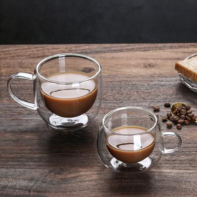 Breakfast Milk Cup Transparent Heat-resistant Double-layer Glass Water Cup Coffee High Borosilicate Belt Handle Glass Tea Cup