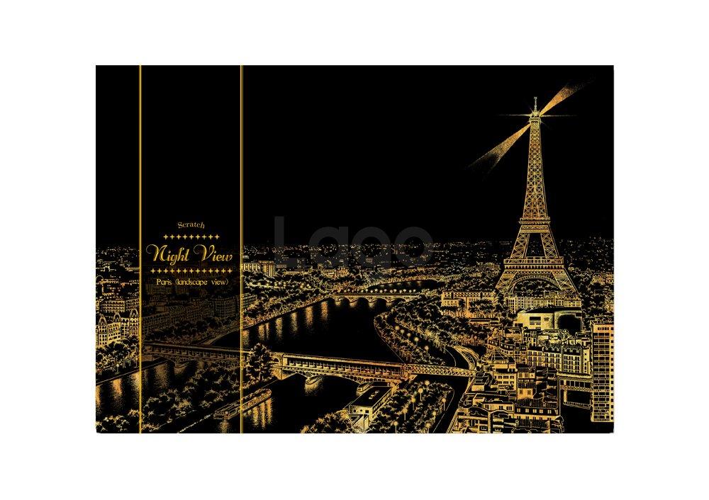 

Lago Design Scratch Night View Paris Includes 1 Design Scratch 1 Plain Scratch and 1 Scratch Stick Japanese (Horizontal) NV-PAW, Sheet, Sheet,
