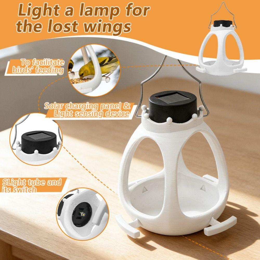 LED Light Solar-powered Bird Feeder Creative Bird Feeding Station Bird Supplies