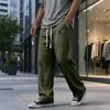Pantaloni da Uomo in Velluto a Coste, Vestibilità Larga, Gamba Dritta, con Drappeggio, Pantaloni Sportivi Casual per l'Uso Quotidiano