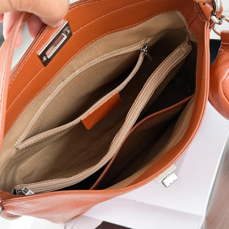 Popular Natural Top-down Cowhide Underarm Bag High-end All-match Handbag Fashionable Genuine Leather Women's Small
