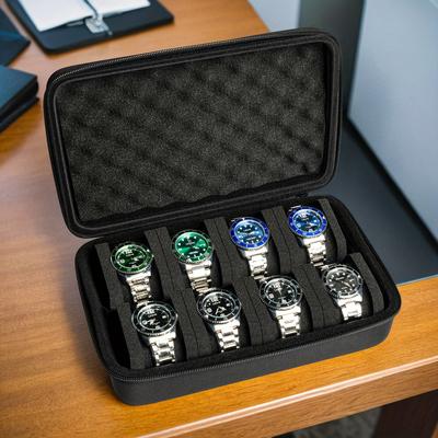 8-szczelinowy organizer na pudełko na zegarki / Etui do przechowywania ekspozycji na zegarki męskie Pasuje do wszystkich zegarków na rękę i smartwatchy do 42 mm
