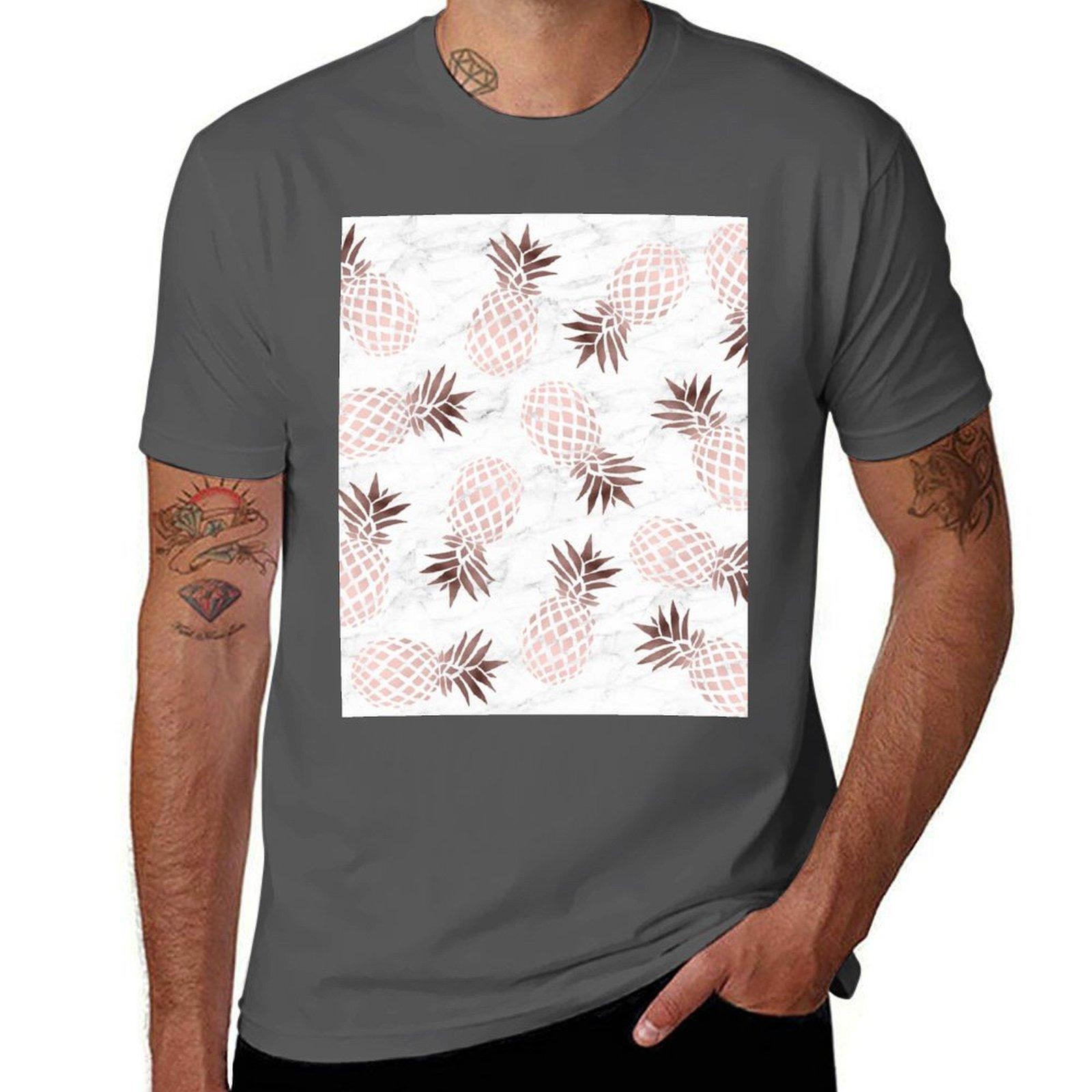 

man t gold shirt T-Shirt casual for man marble men rose shirts Elegant t cotton pineapple white 4XL
