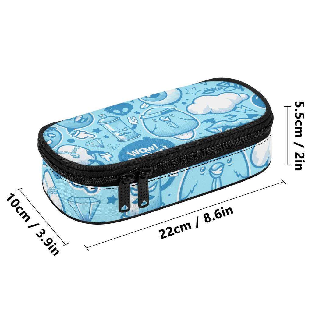 School Pencil Case Lightweight 300D Polyester Smooth Zipper with Main Pocket Mesh Layer and Removable Pen Divider for Boys Girls