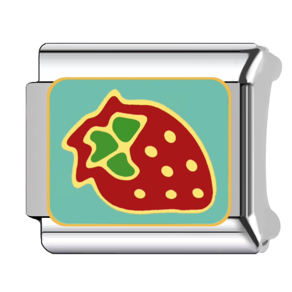Bracelet Modular Titanium With Steel Cartoon Fruit And Vegetable Charms