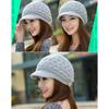 Knit Peaked Hat Hair Womens Clothing Accessories Cap Autumn Casual Stretchy Plush Lining Warm Solid Color Comfortable