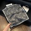 71Cm New Chinese Simulation Silk Square Scarf Soft and Skin-friendly Ink Flower Rhyme Printing Silk Scarf Neck Sunscreen Small Scarf