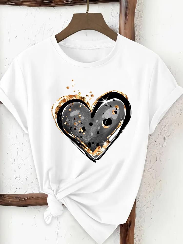 (Asian Size) Print Tee Top lovely cute 90s Women Woman Fashion Clothing T Shirt  Female Short Sleeve Graphic T-shirts