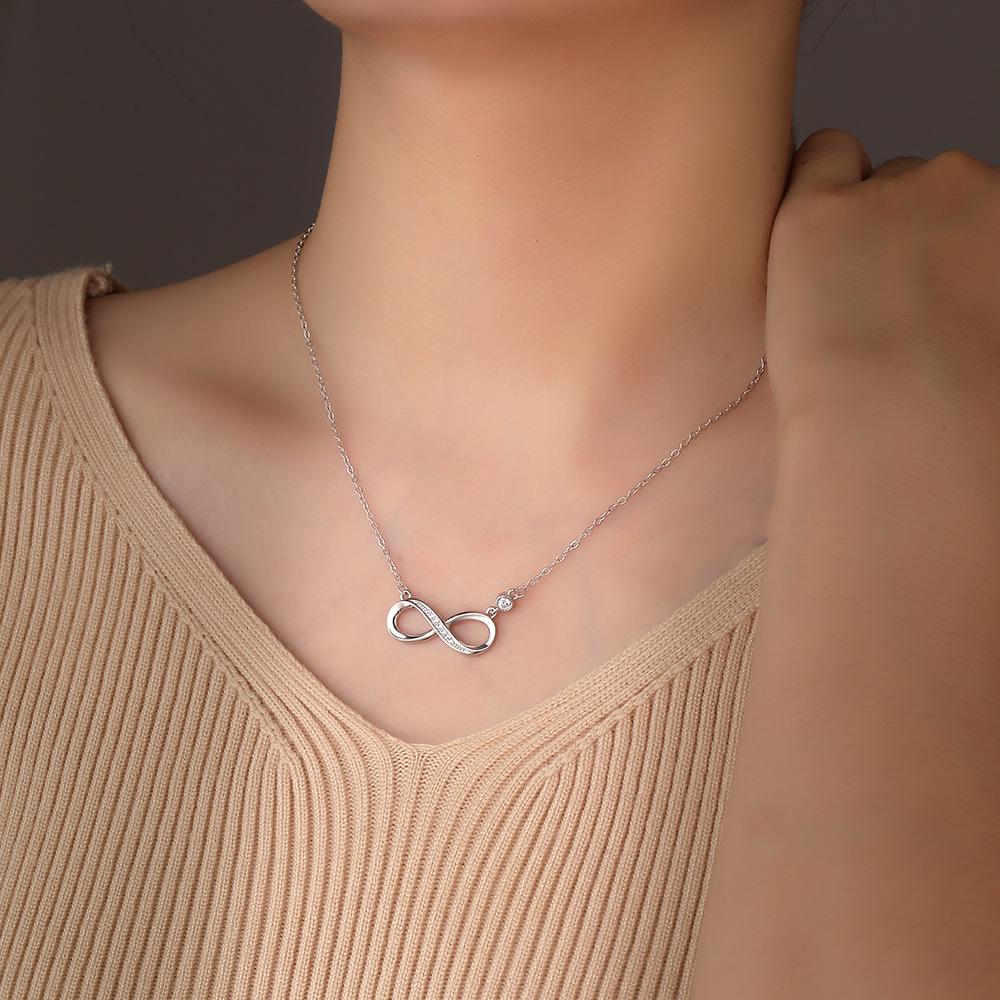 Narukawa 925 Sterling Silver Necklace: European and American Style, Fashionable, Versatile, High-End Design