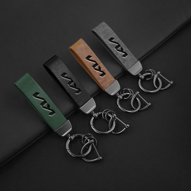 2026 Hot Car Sticker Car Styling Vintage Leather Keychain Zinc Alloy Key Ring for Kia Ceed Sportage Picanto Cerato Seltos Soul R