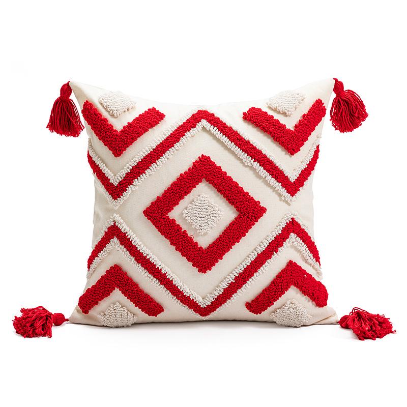 Christmas Decorative Embroidery Pillow - Festive Cushion Cover for Sofa, Bedside, or Living Room