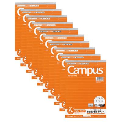 KOKUYO Campus Report Paper Tečkovaný Ruled B5 50 listů Sada 10 knih A-lined Re-50ATX10