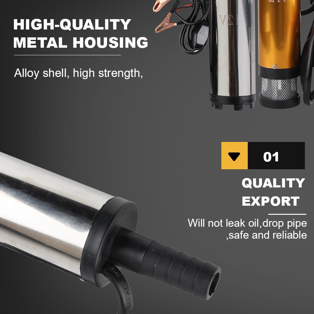 Mini Aluminum Alloy Shell Fuel Transfer 12V/24V For Pumping Diesel Oil Water Submersible Car Electric DC Refueling Pump