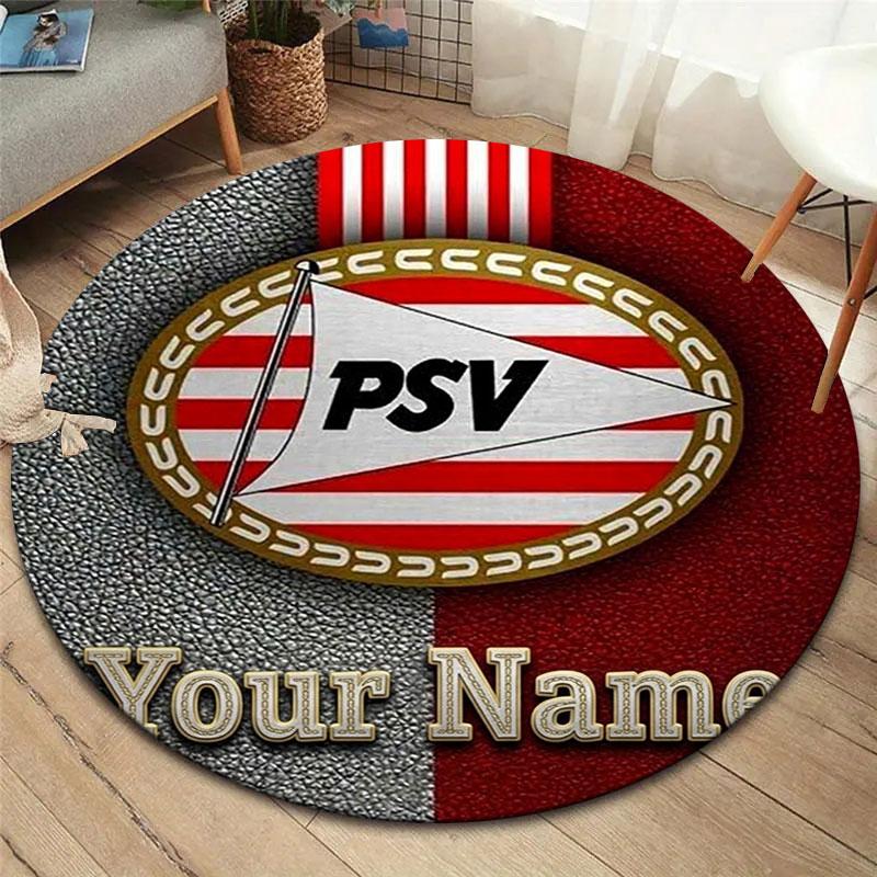 Philips Sport Vereniging Custom Name Round Area Rug,Carpet Rug for Living Room Bedroom Sofa Playroom Decor,Non-slip Floor Mat