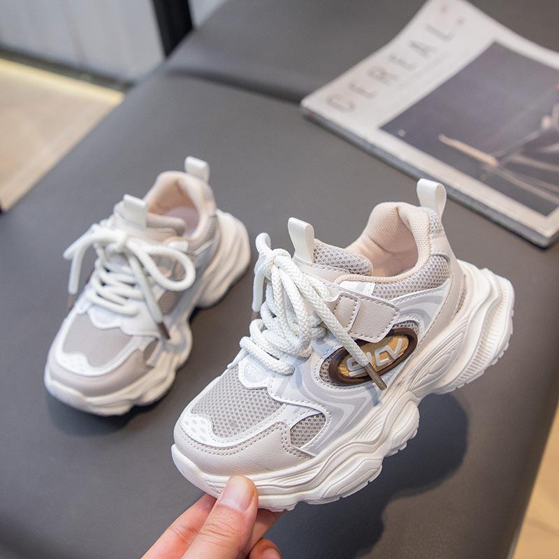 Girls' sports shoes 2025 spring and autumn new breathable mesh shoes soft-soled running shoes boys' dad shoes fashion casual shoes