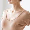 Belle Maison Inner Wide French Cotton Cool to the 2025 Size M Women's Sweat-Absorbing Shirt, Neck, Sleeves, Blend, Touch, Salarist, Model, Greige,