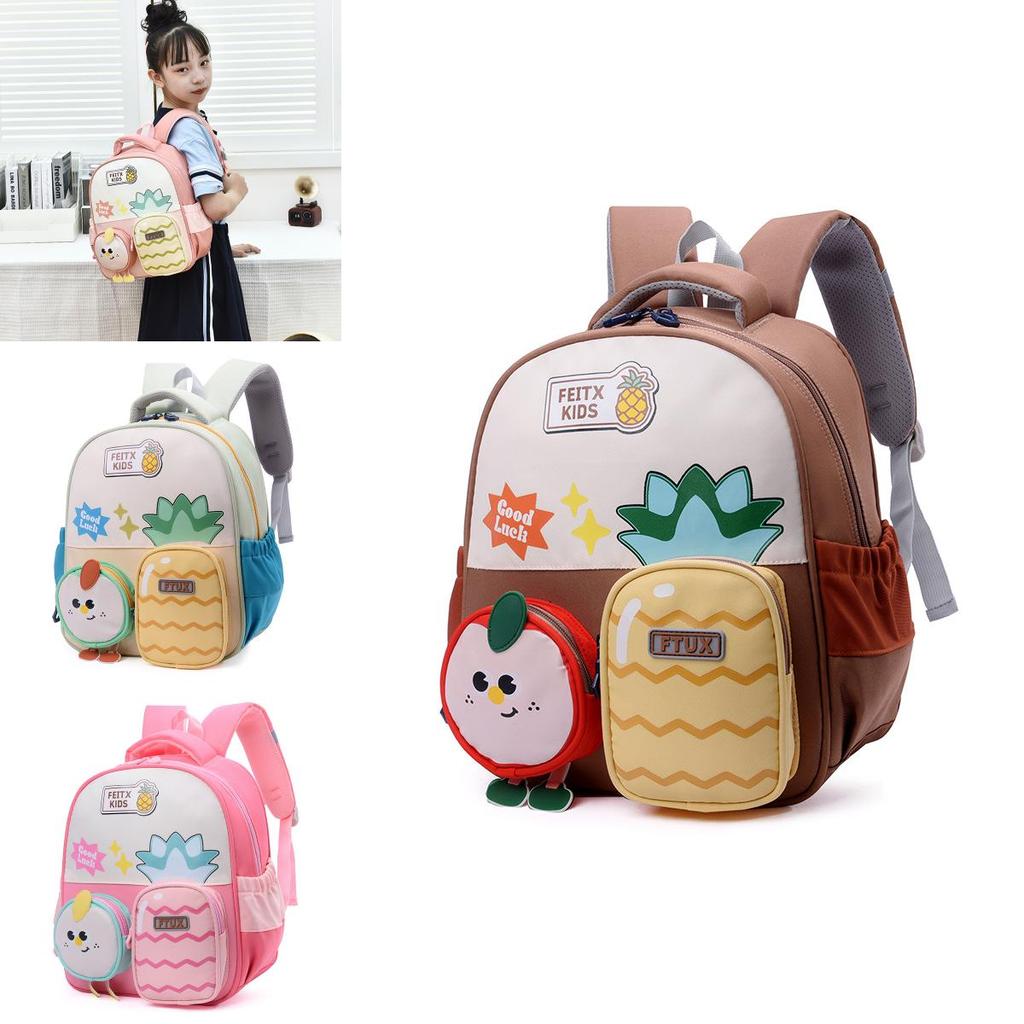 Childrens Oxford Cloth Backpack With Fruit Pineapple Pattern For Kindergarten Preschool