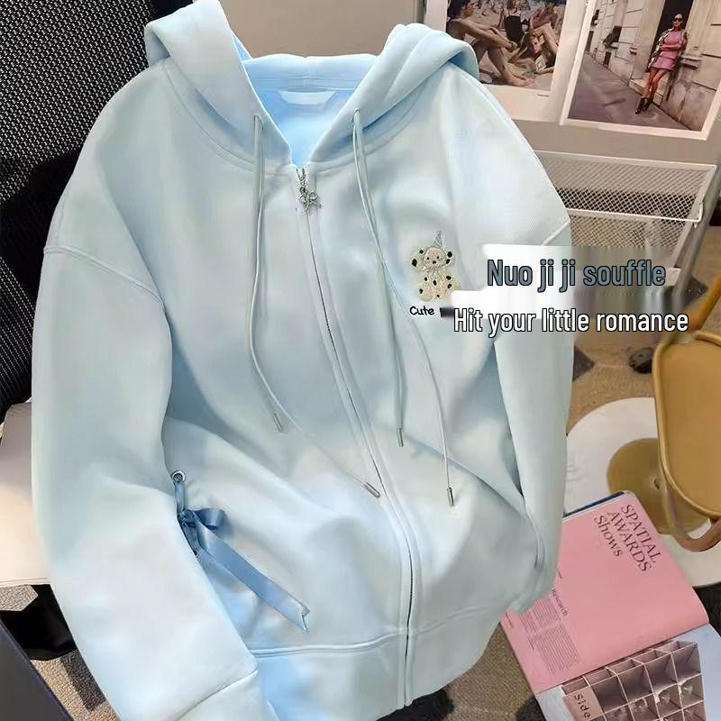 

Женский милый преппи розовый свитшот с капюшоном - Кардиган на пуговицах для осени/зимы XL синий