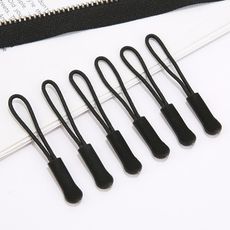 5/10/20PCS Zipper Head Extension Cord Tags Pulls Slider Cord Rope Puller Ends Lock Zip Clip Buckle for Bag Outdoor