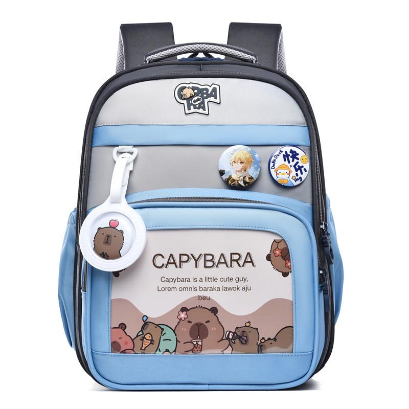 Capybara Cute Cartoon Pattern Children Large Capacity Backpack For School Use