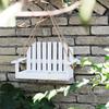 Creative Bird Feeder White Wooden Chair Garden Patio Outdoor Decoration Bird Supplies Feed Container Bird Feeding Supplies