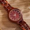 Wooden Time Women's Watch 35mm Lightweight Natural Sandalwood Quartz Casual Business Gift Red