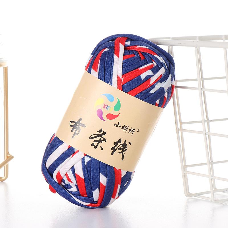 Needlework Knitting Crochet Yarn Printed Fabric Strips Line Colorful Segment Dyed Fabric Strips Line Handmade Diy Knitting Yarn Ball