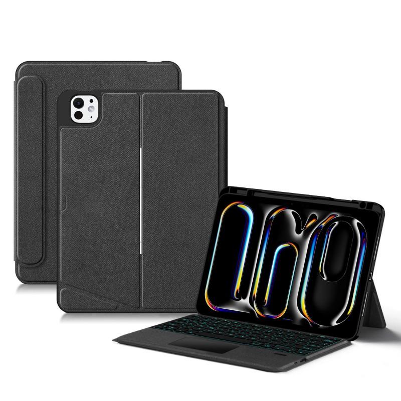 Wireless Bluetooth Keyboard Case With Trackpad IPad Pro 13-inch M4 Tablet Detachable Smart Cover Black