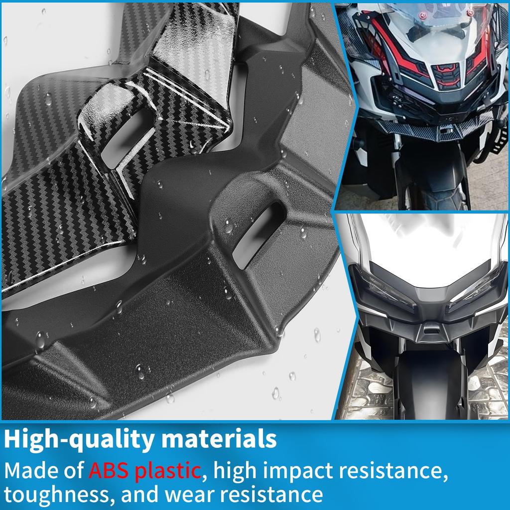GFARDMOTO Motorcycle Front Fairing Winglet Aerodynamic Spoiler Beak Nose Cone Extension Fixed Wing Kit for Honda ADV160 ADV 160 Fiber / 2023-2025 /