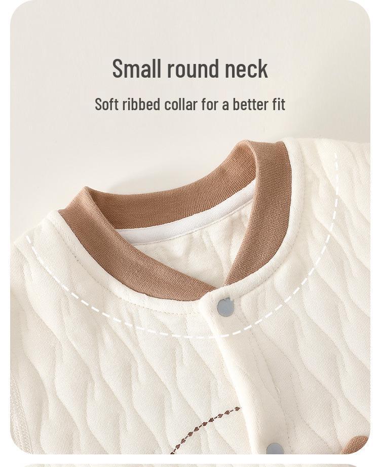 Anyang Baby Bodysuit: Three-Layer Warm, No-Bone Design, Air Cotton Newborn Crawling Suit