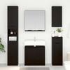 Bathroom Cabinet Set 2 Pieces Black Oak Effect Wood Based Material