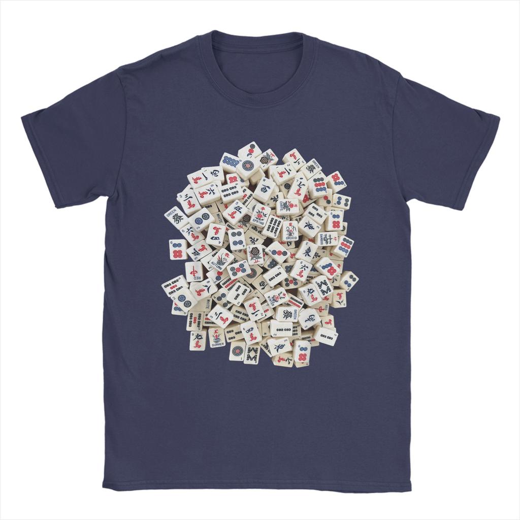 Streetwear T-Shirt Mah Jong Tiles Mah Jongg Mahjong Game Cotton T-Shirts Novelty Tee Shirt for Men Summer Y2K Short Sleeve Tops