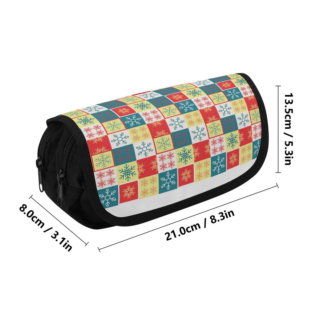 Pen Case Large Capacity Durable 300D Polyester Metal Zipper with Two Compartments for Pens Ruler Scissors Students for Students