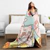 L-Lulu Pig Flannel Blanket Autumn  Warm Throw Blanket for Kids Couch Chair Graphic Bedspread Sofa Bed Cover