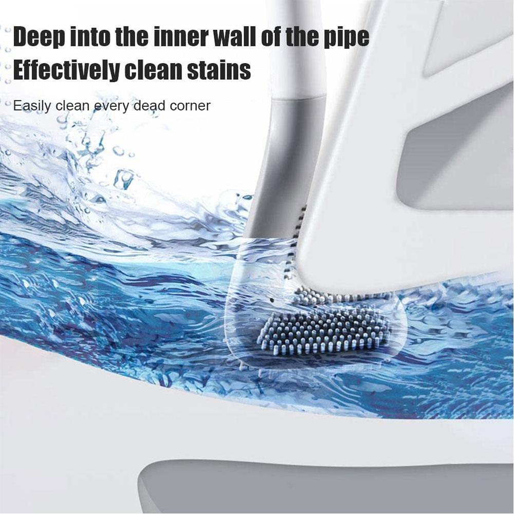 New Golf Head Design Toilet Brush Non-Slip Long Handled Wall Mounted w/ Hook Sticker